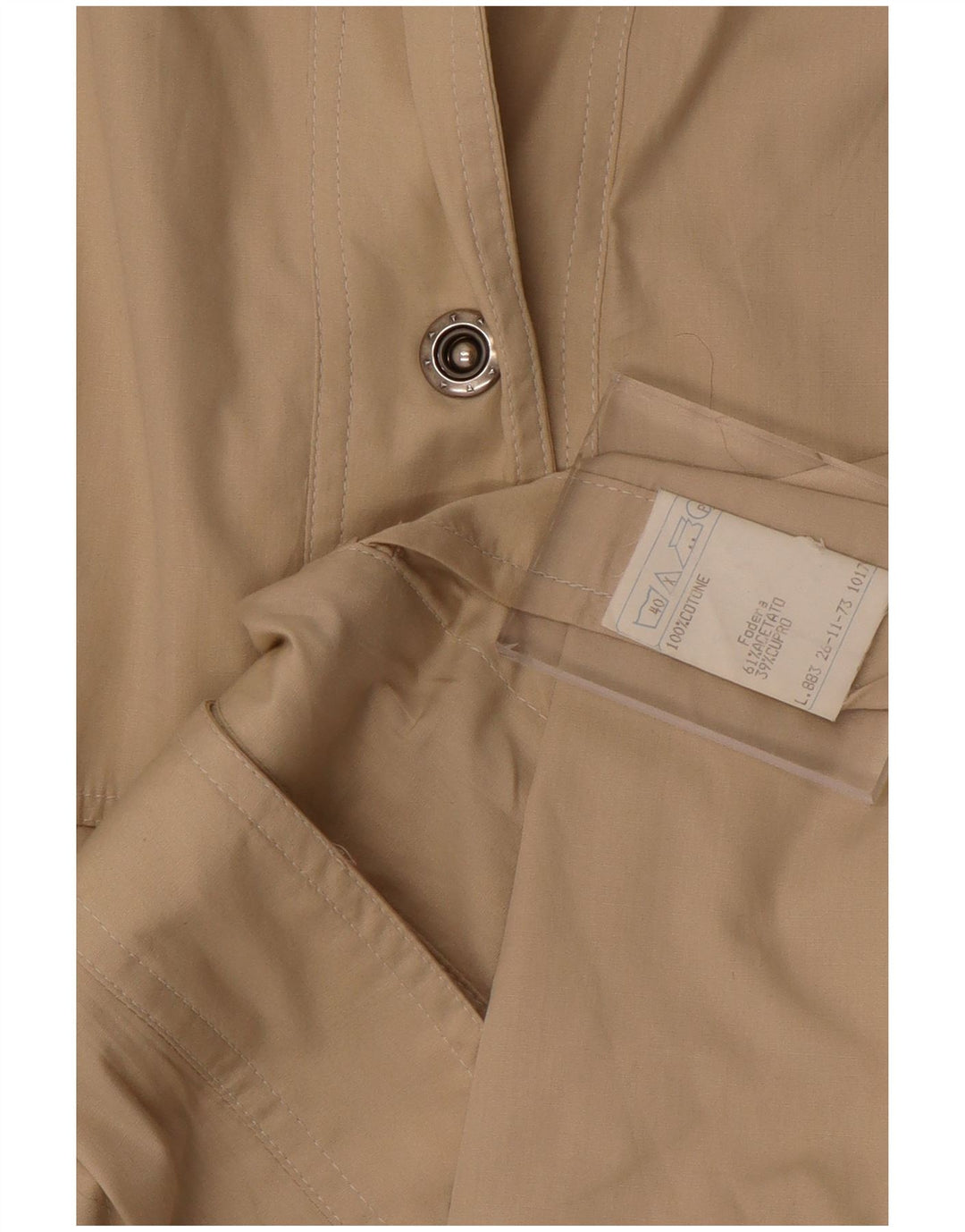 Trench da donna vintage IT 46 grande in cotone beige