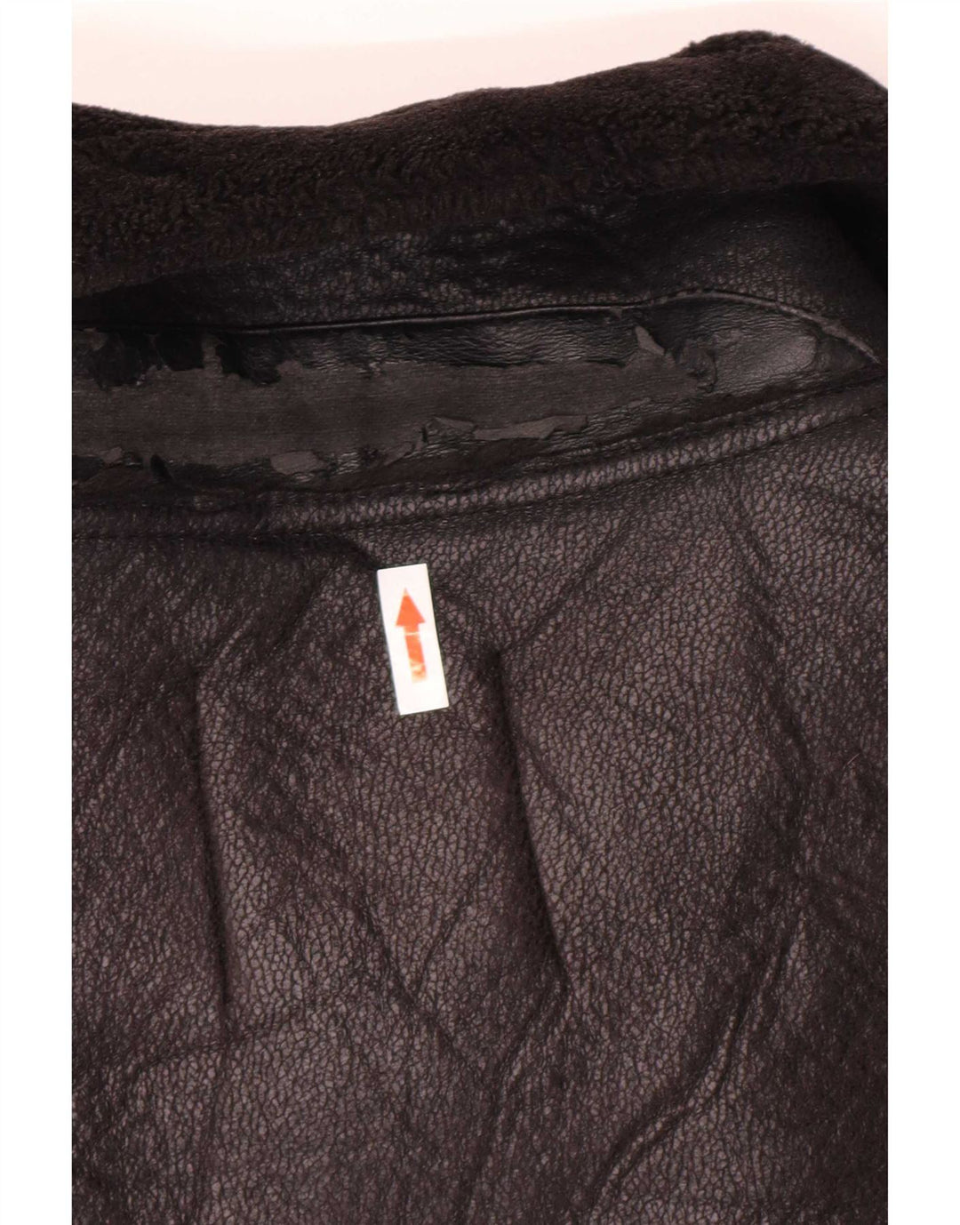 Giacca Sherpa da donna in ecopelle Zara UK 14 poliuretano nero medio