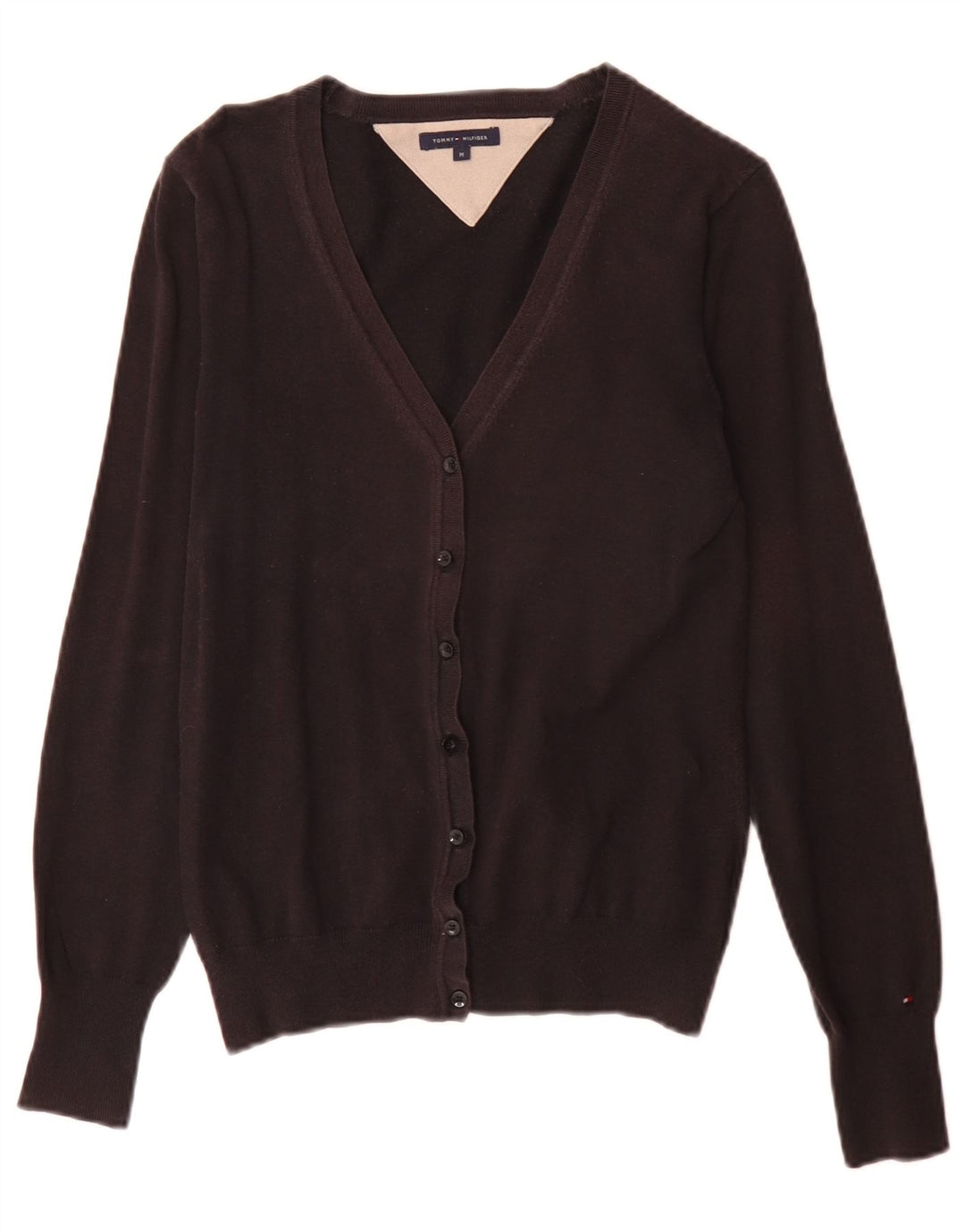 Maglione cardigan da donna Tommy Hilfiger classico in cotone nero medio
