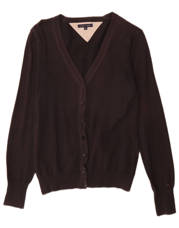 Maglione cardigan da donna Tommy Hilfiger classico in cotone nero medio