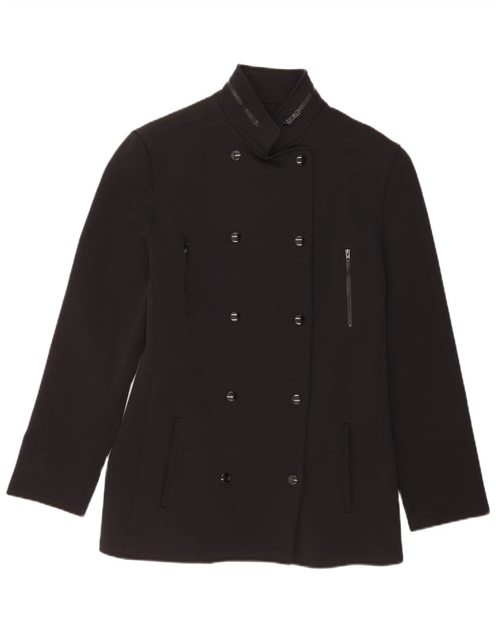 Cappotto Doppiopetto Donna Genny IT 42 Medio Nero Poliammide