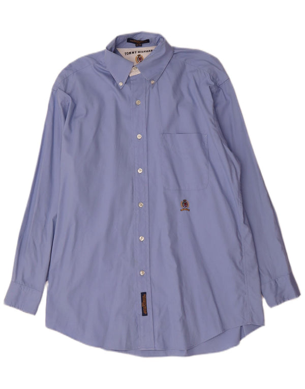 Camicia da uomo Tommy Hilfiger taglia 15 cotone blu medio