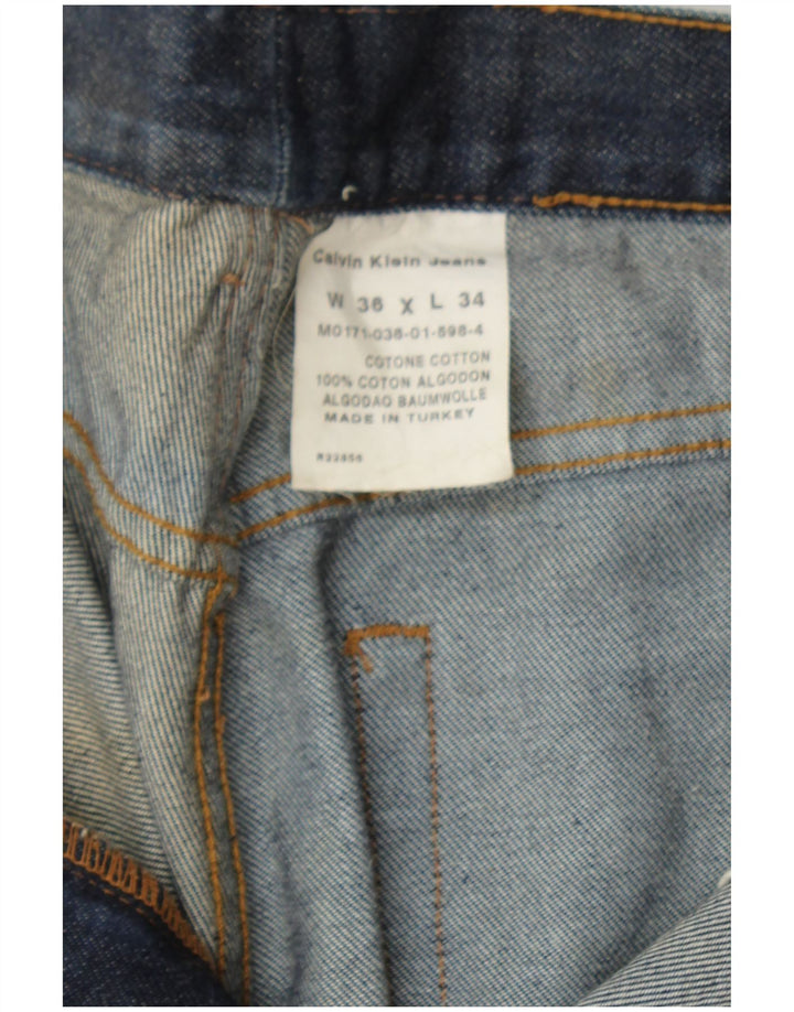 CALVIN KLEIN Mens Straight Jeans W36 L27 Navy Blue Cotton
