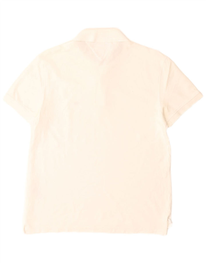 Polo Tommy Hilfiger da uomo vestibilità regolare piccola in cotone bianco