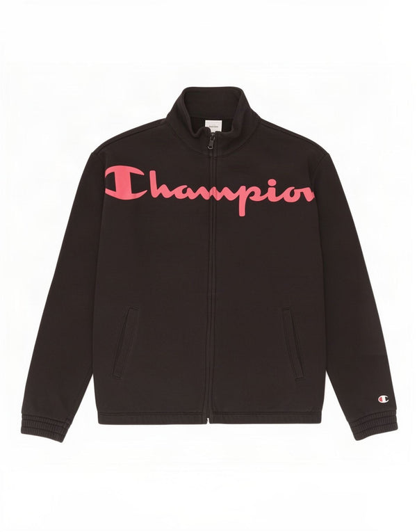 Giacca da tuta grafica per ragazze Champion 13-14 anni XL cotone nero