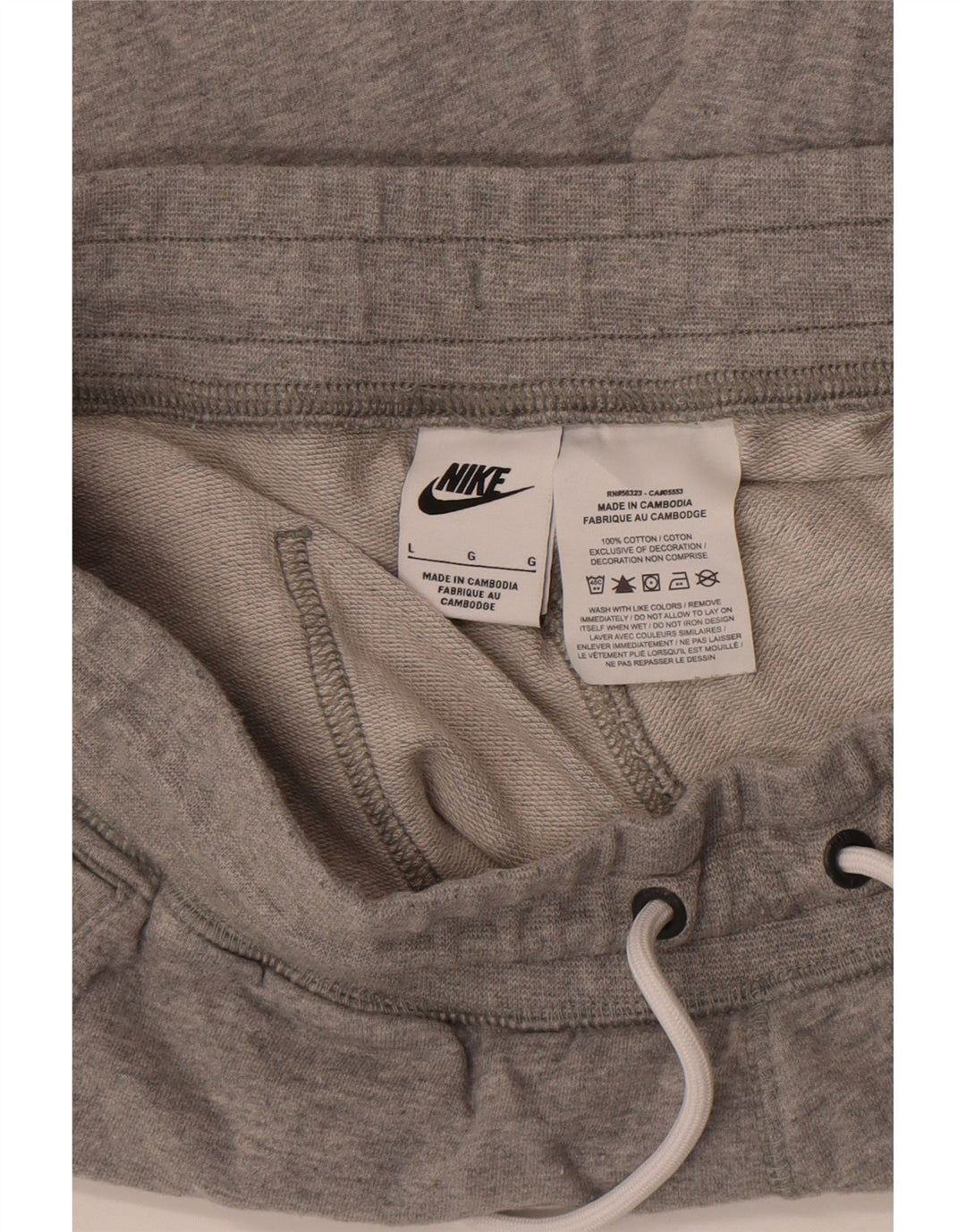 Pantaloncini sportivi Nike da uomo con grafica grande, cotone grigio