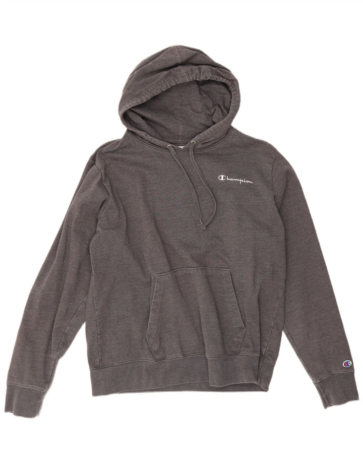 Felpa con cappuccio da uomo Champion Large in cotone grigio