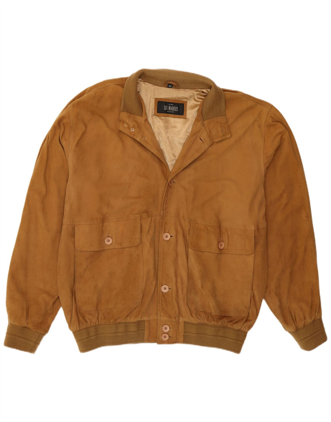 Olivieri Uomo Les Marees Giubbotto bomber in pelle scamosciata IT 62 6XL Pelle marrone