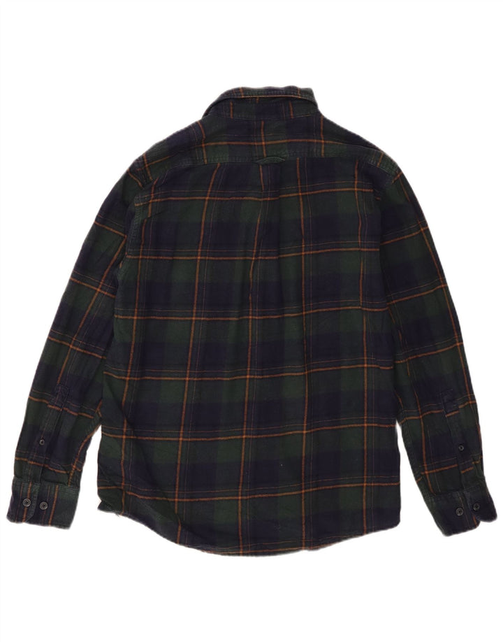 Eddie Bauer Camicia da uomo in flanella di cotone a quadri blu navy medio