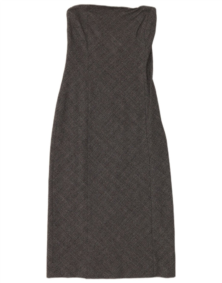 Abito Donna Senza Spalline Patrizia Pepe IT 42 Viscosa Pied De Poule Grigio Medio
