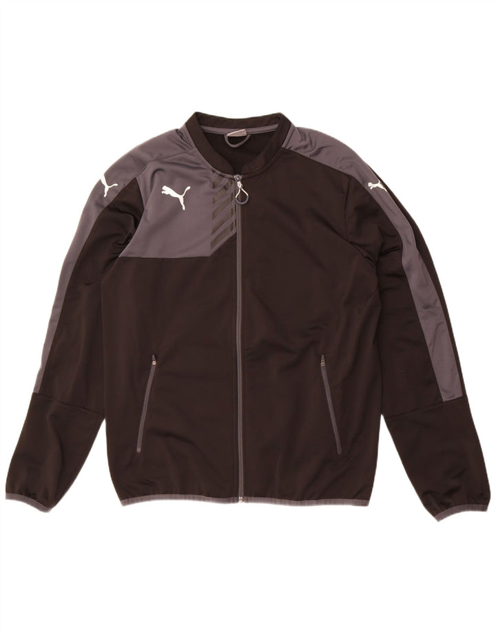 Giacca da tuta da uomo Puma Large nera in poliestere color block