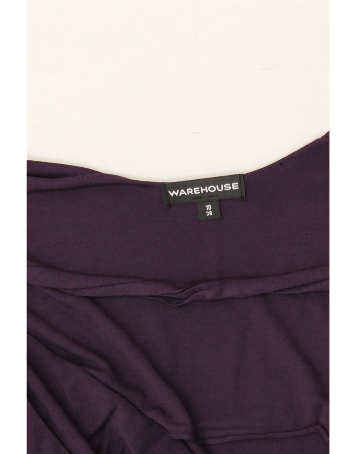 WAREHOUSE Womens Top Long Sleeve UK 10 Small Purple Viscose Vintage Warehouse and Second-Hand Warehouse from Messina Hembry 