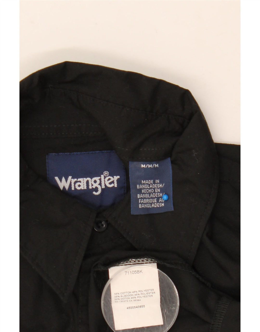 Camicia da uomo Wrangler in cotone nero medio