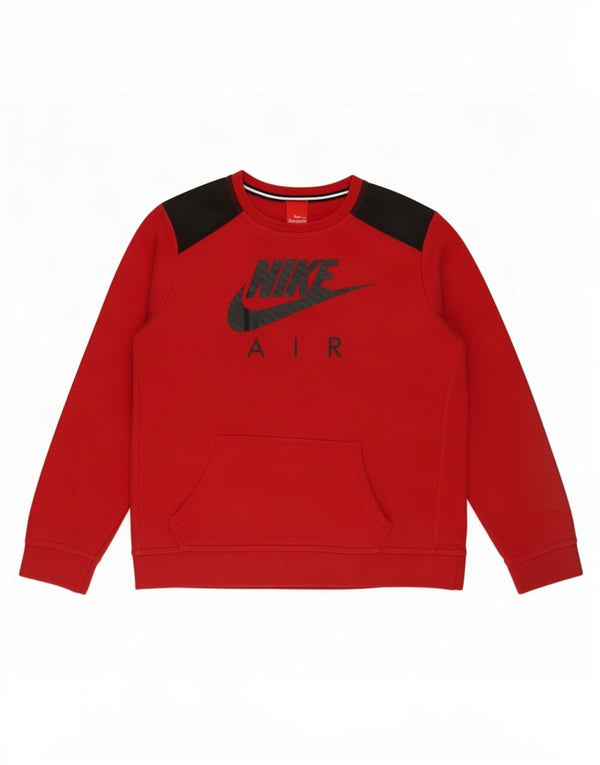 Felpa grafica Nike da bambino, 13-14 anni, XL, cotone color block rosso