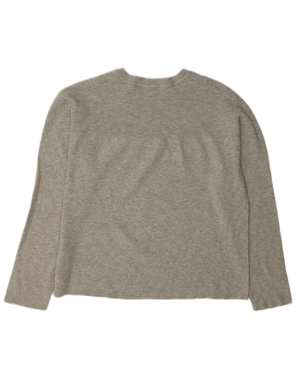 Maglione maglione girocollo da donna Marks & Spencer UK 14 Viscosa grigio medio