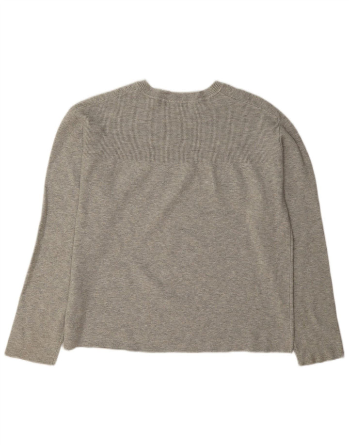 Maglione maglione girocollo da donna Marks & Spencer UK 14 Viscosa grigio medio