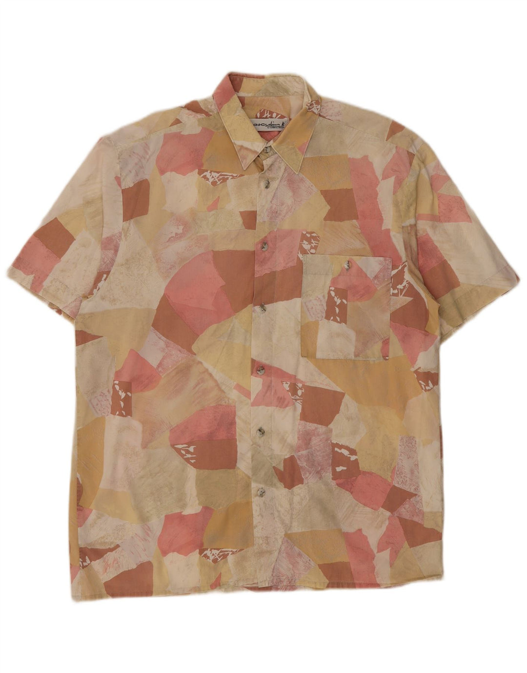 Camicia a maniche corte Masculin da uomo con motivo astratto, grande, multicolore