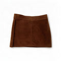 Minigonna Zara da donna in pelle scamosciata IT 44 media W25 marrone