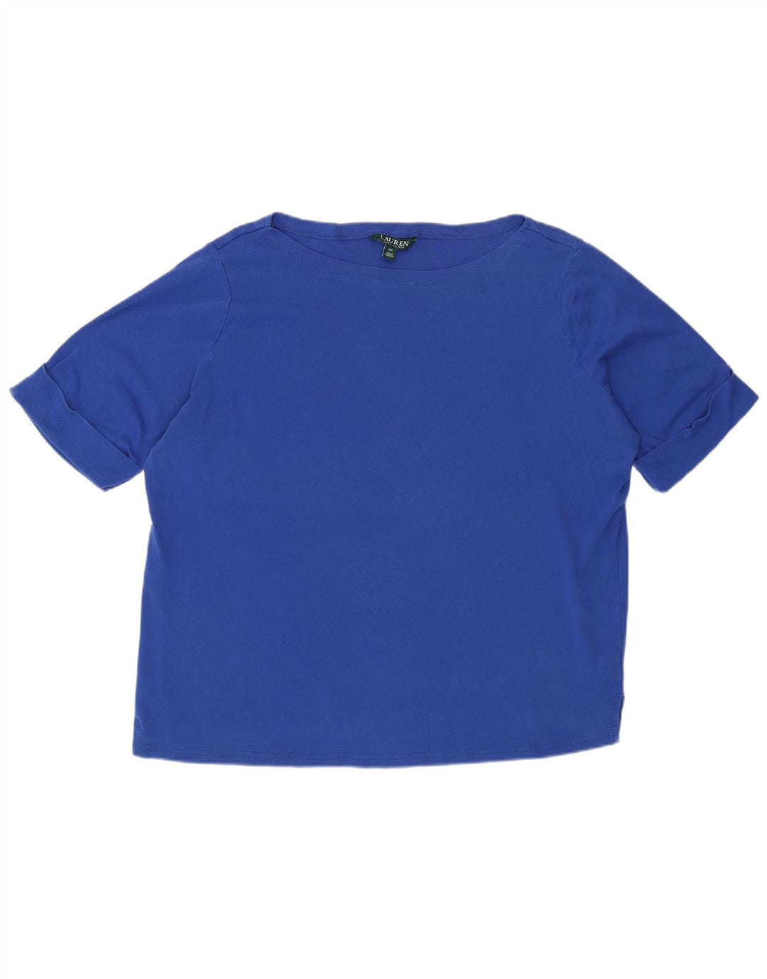 T-shirt da donna RALPH LAUREN Top UK 22 3XL cotone blu