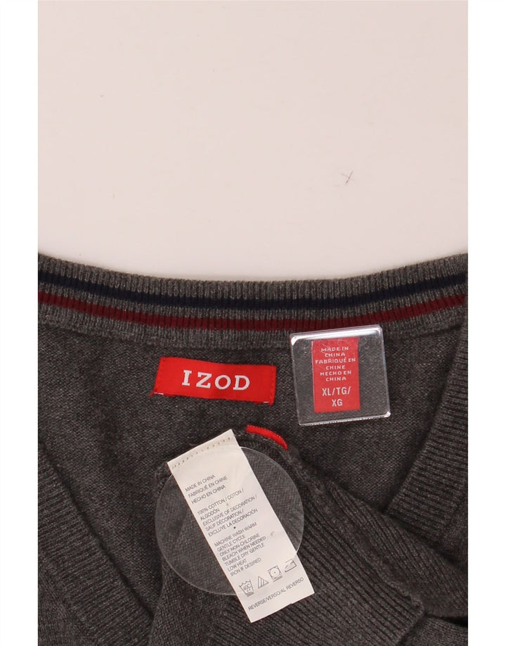 IZOD Mens Vest Tank Top XL Grey Cotton Vintage Izod and Second-Hand Izod from Messina Hembry 