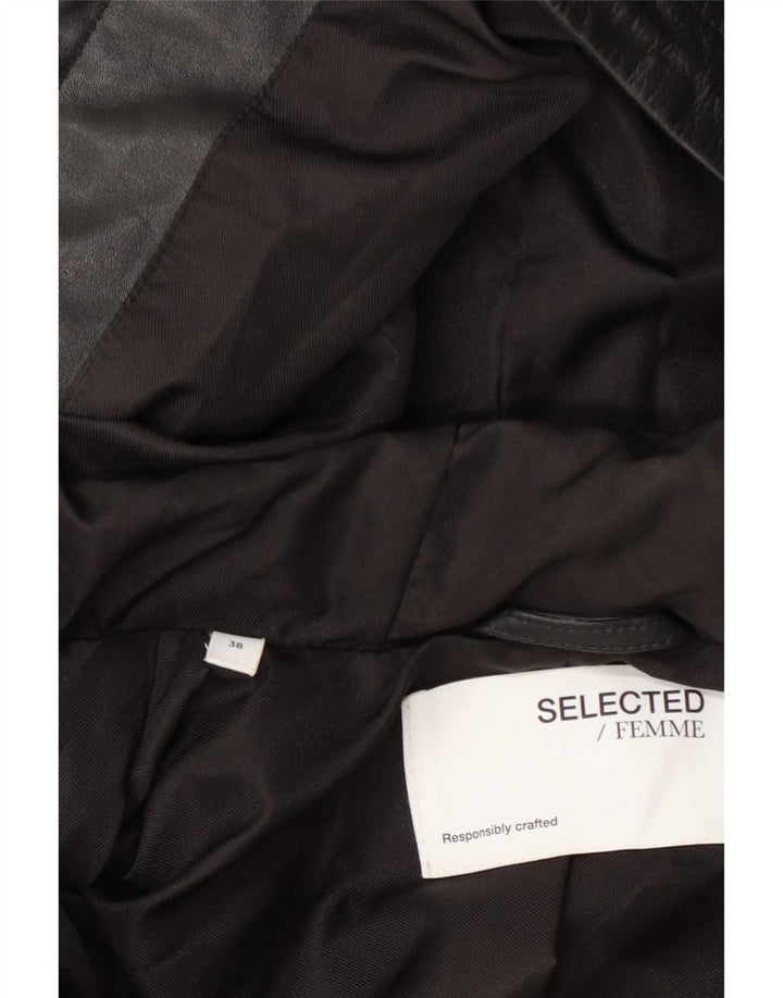 Giacca in pelle con cappuccio da donna Selected Femme EU 38 media nera