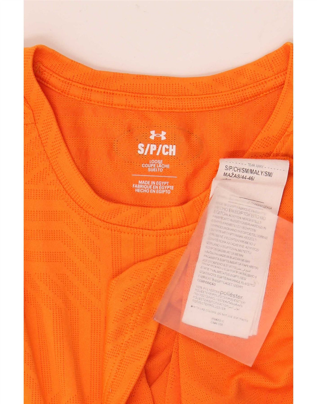 T-shirt da uomo Under Armour Top Small arancione geometrico in poliestere