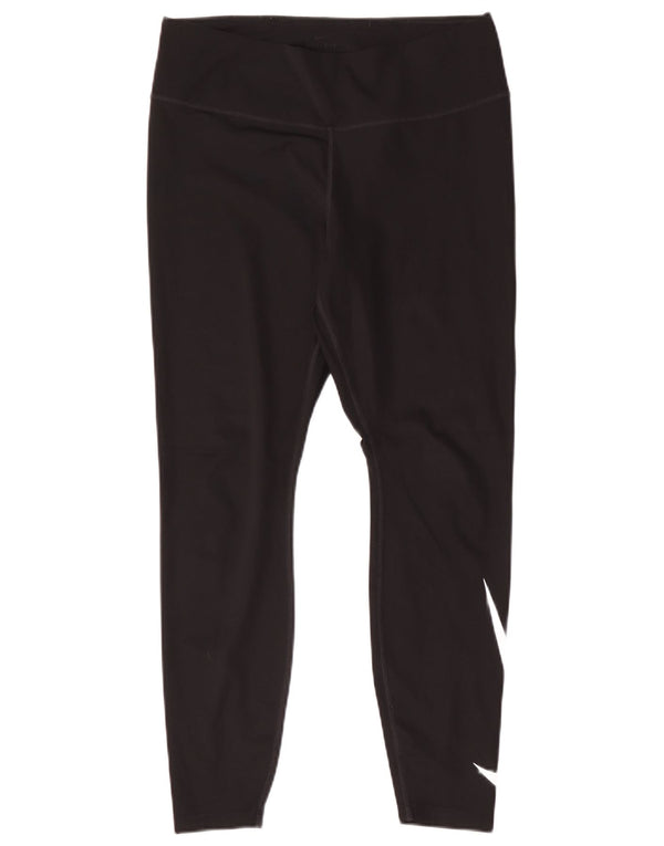 Leggings grafici Nike Dri Fit da donna UK 14 grande poliestere nero