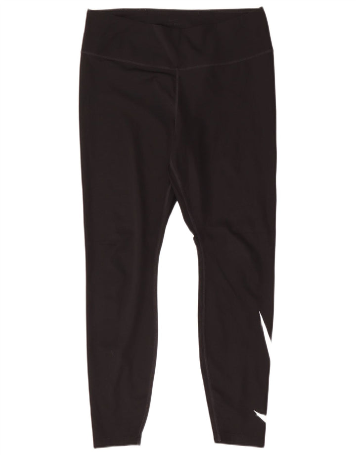 Leggings grafici Nike Dri Fit da donna UK 14 grande poliestere nero