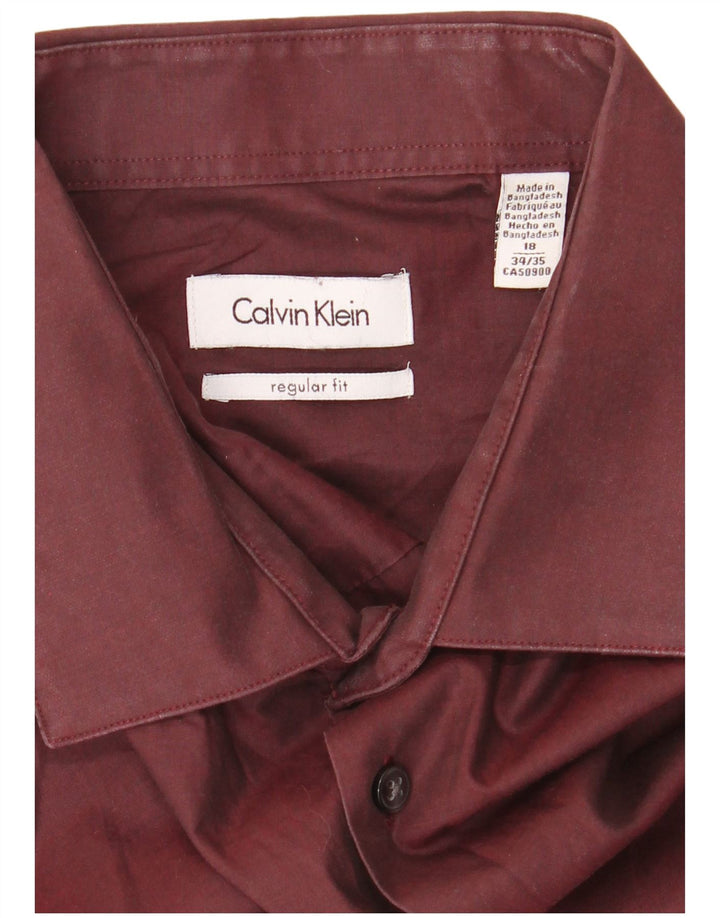 CALVIN KLEIN Camicia da uomo vestibilità regolare taglia 18 2XL cotone marrone
