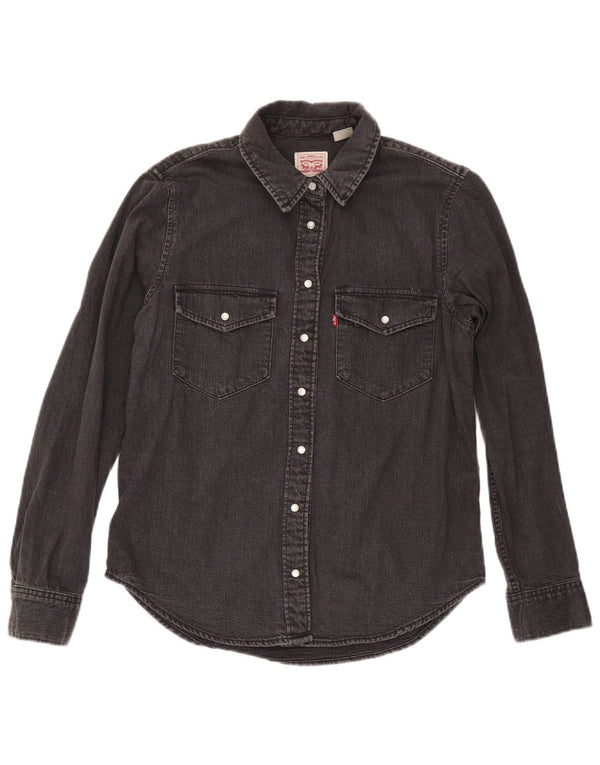 Camicia di jeans da donna Levi's UK 10 piccola in cotone nero