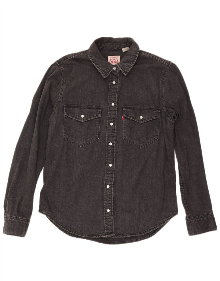 Camicia di jeans da donna Levi's UK 10 piccola in cotone nero