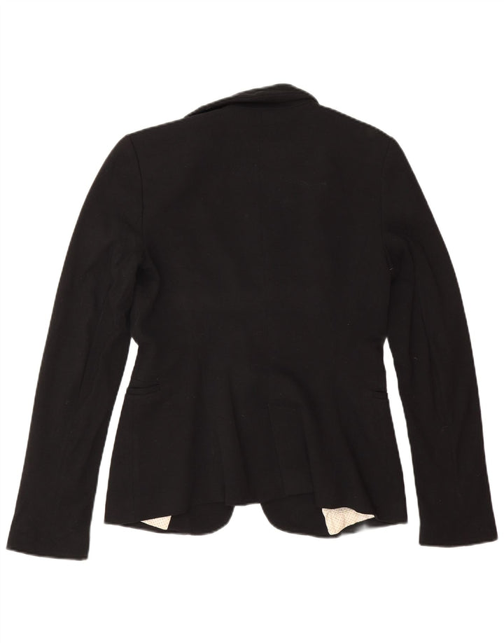 Giacca blazer a 1 bottone da donna Zara UK 10 piccola viscosa nera