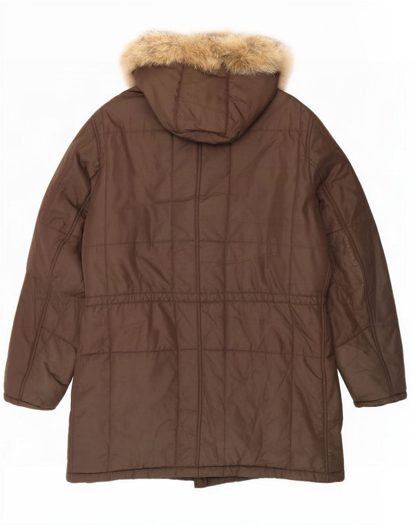 Cappotto imbottito con cappuccio da uomo Refrigiwear UK 44 2XL Poliammide marrone