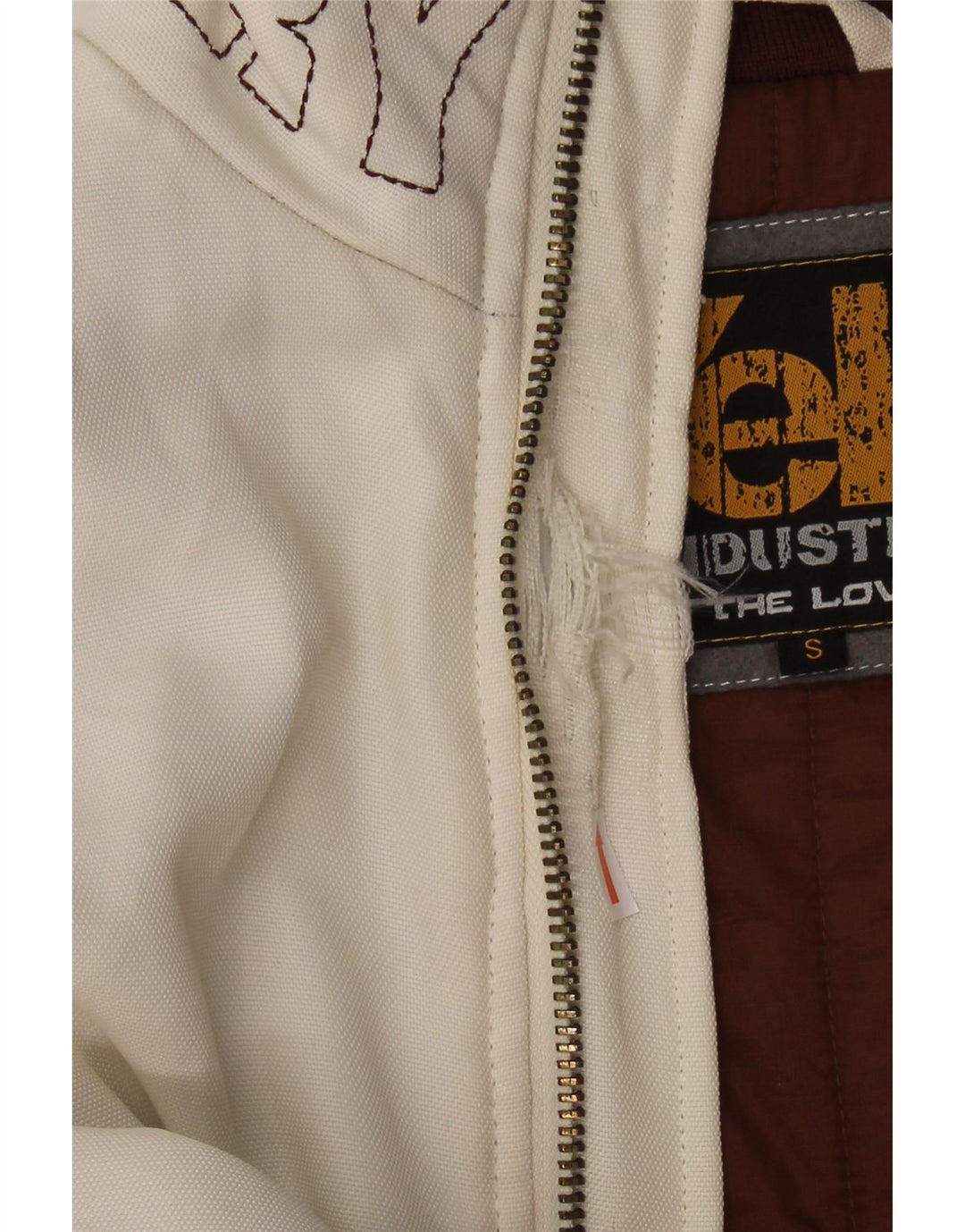 URLO! Bomber grafico da uomo dalla vestibilità ampia UK 36 piccolo poliestere bianco