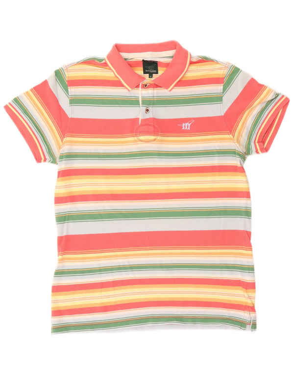 Polo da uomo slim fit Henry Cottons in cotone a righe medie multicolore