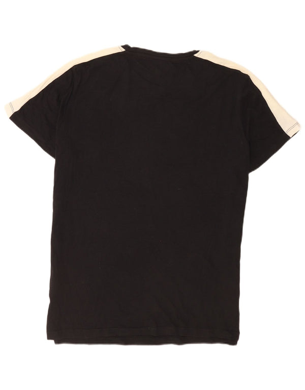 Jack & Jones T-shirt da uomo Top Large in cotone color block nero