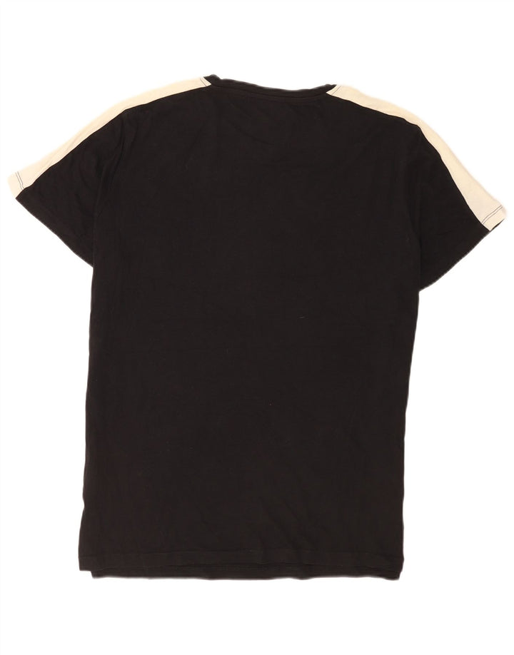 Jack & Jones T-shirt da uomo Top Large in cotone color block nero