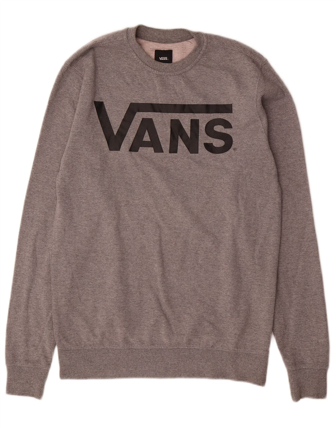 Felpa con grafica da uomo Vans XS in cotone grigio