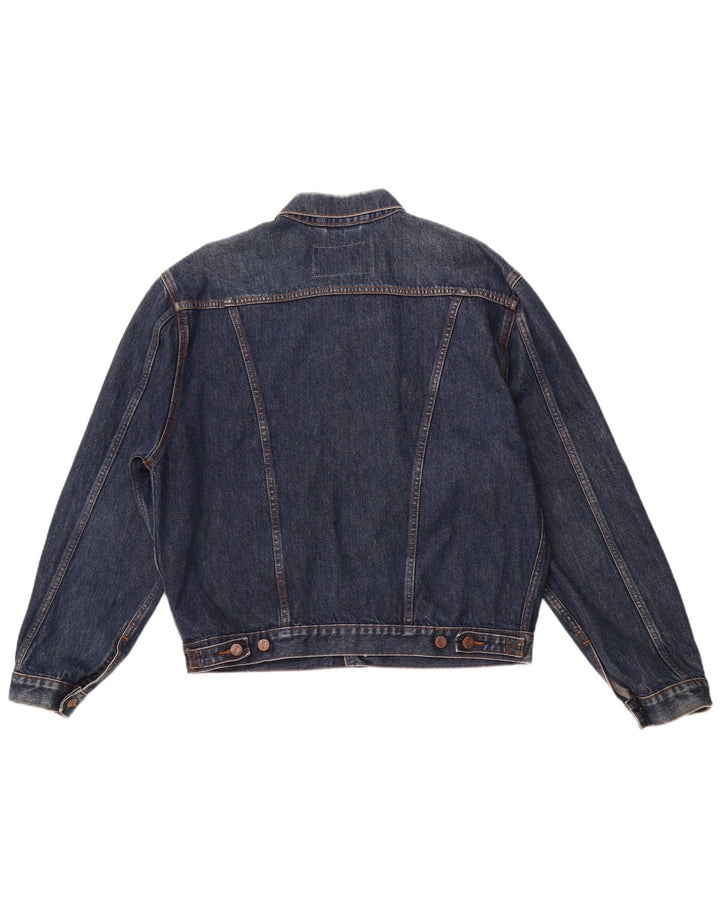 Giacca di jeans da uomo WRANGLER UK 40 grande cotone blu navy