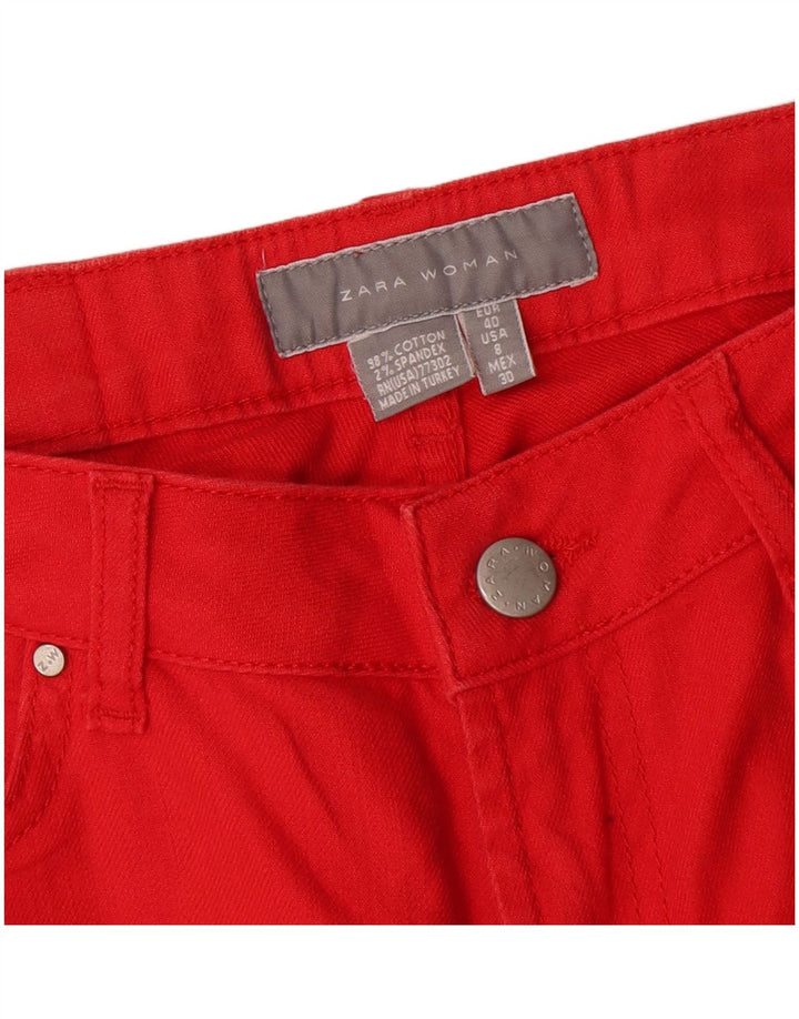 Jeans dritti da donna Zara EU 40 medi W30 L31 cotone rosso