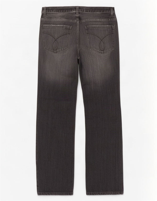 Jeans bootcut a vita bassa da donna Calvin Klein W30 L30 cotone grigio