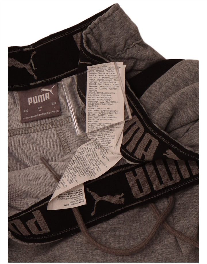 PUMA Mens Tracksuit Trousers Large Grey Cotton