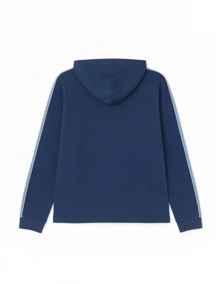Giacca in pile con cappuccio da uomo Adidas UK 34/36 Small Poliestere blu navy