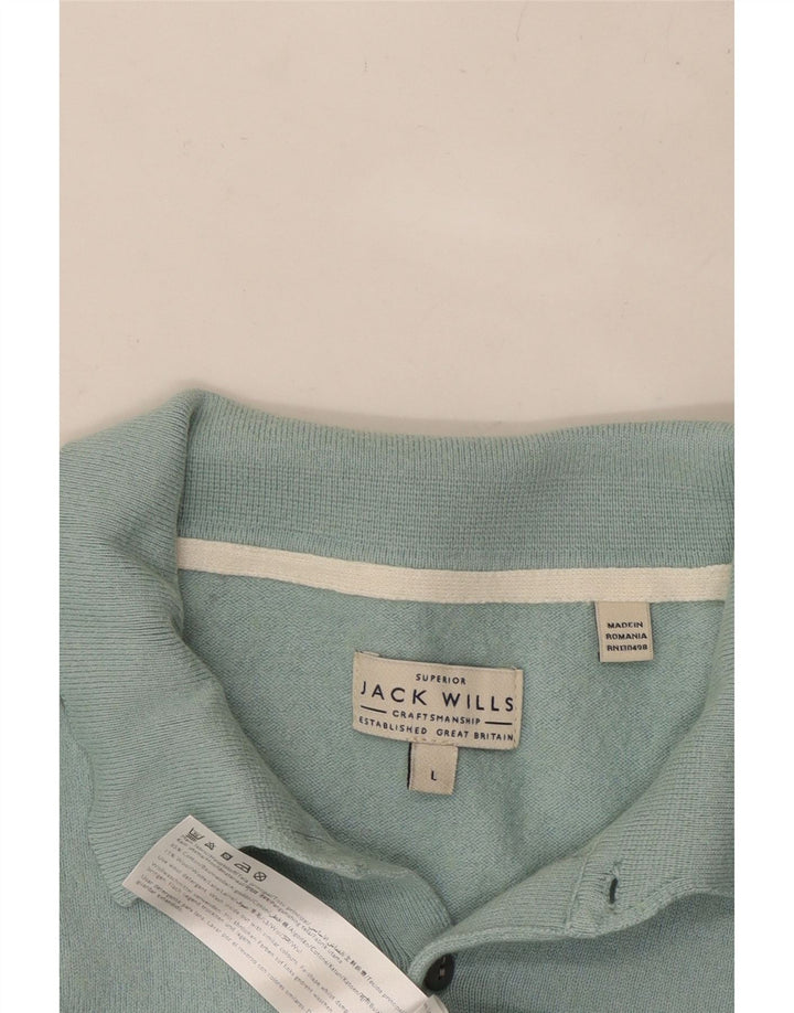 JACK WILLS Maglione da uomo con collo alto grande cotone blu