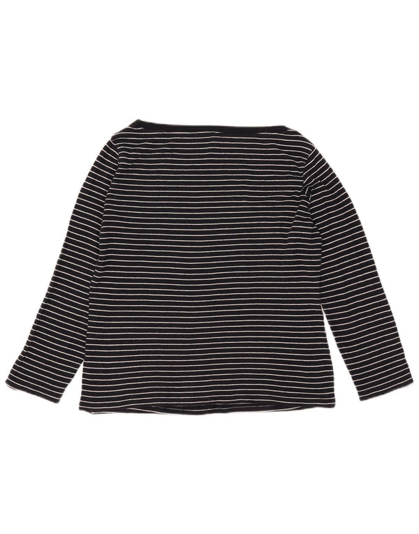 Top manica lunga da donna Marks & Spencer UK 16 grande gessato blu navy