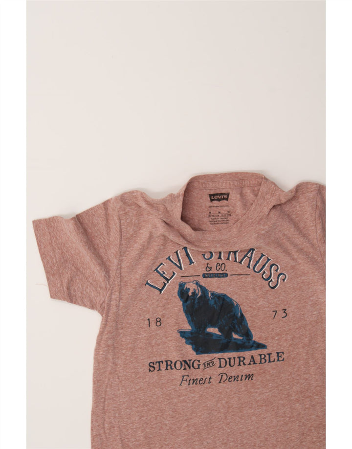 LEVI'S Boys Graphic T-Shirt Top 10-11 Years Medium Pink Flecked Vintage Levi's and Second-Hand Levi's from Messina Hembry 
