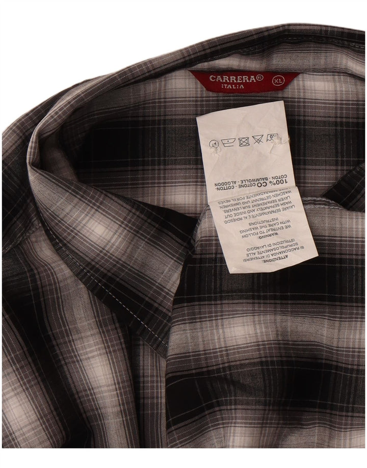 Camicia da uomo in flanella Carrera XL in cotone a quadri neri