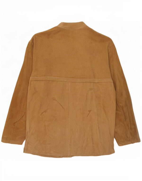 Giacca vintage in pelle scamosciata da uomo UK 34 XS Beige