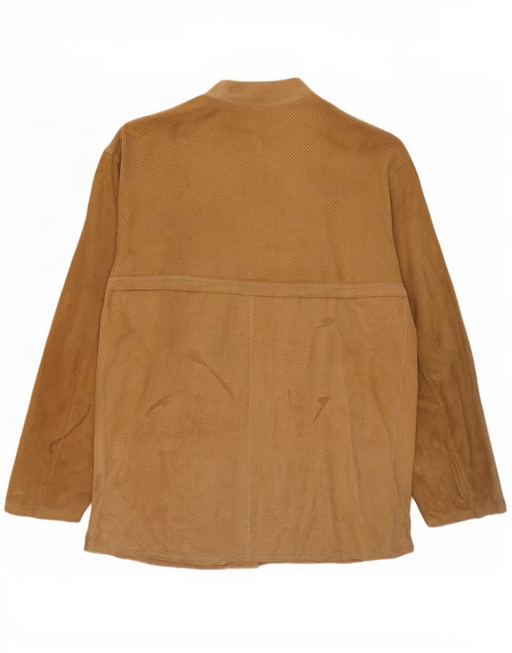 Giacca vintage in pelle scamosciata da uomo UK 34 XS Beige