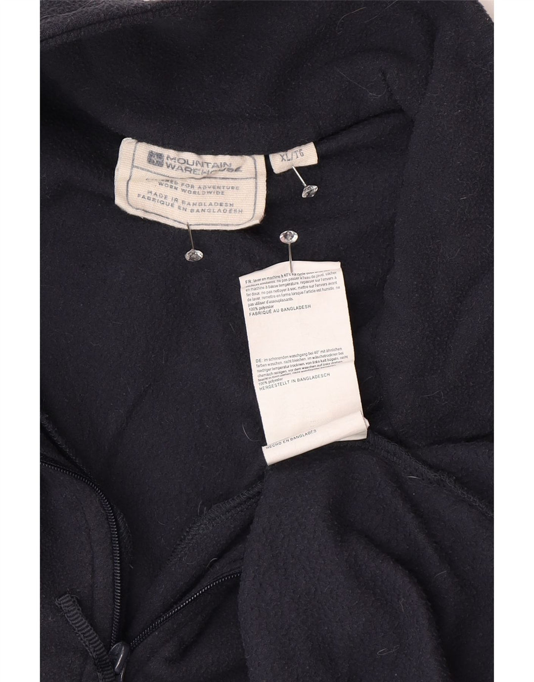 MOUNTAIN WAREHOUSE Maglione in pile da uomo con zip e collo XL in poliestere blu navy